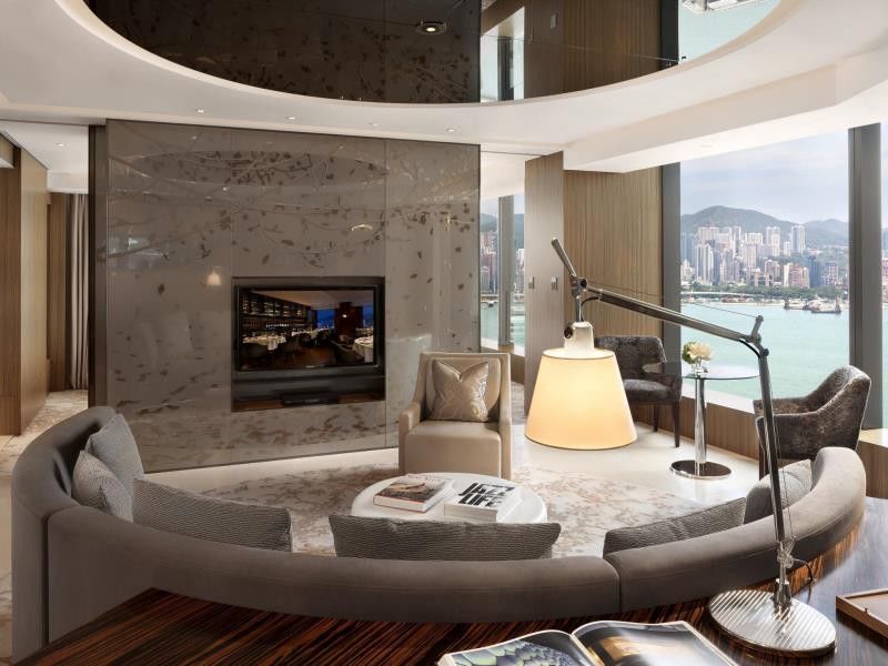 Hotel Icon Hong Kong Ngoại thất bức ảnh The living room of a 3,000-square-foot (280-square-meter) apartment at The Ritz-Carlton, Hong Kong
